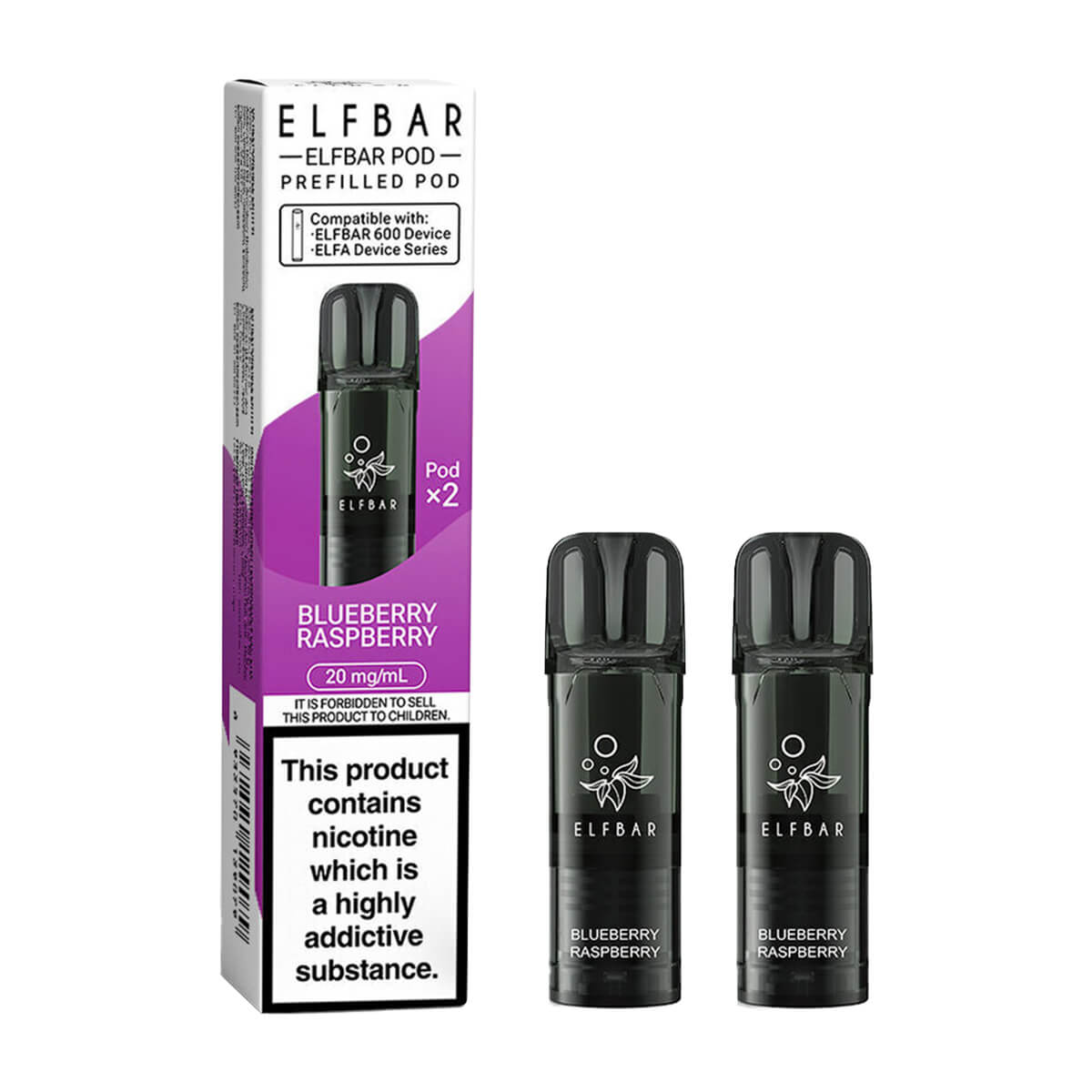 Blueberry Raspberry ELF Bar 600 Prefilled Pods – Vape 360 Uk