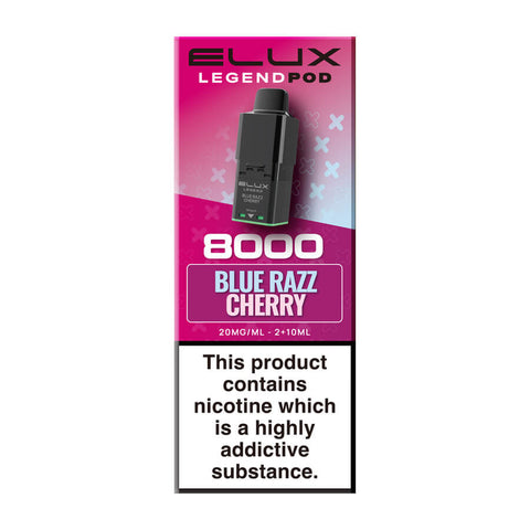 Blue Razz Cherry Elux Legend 8000 Prefilled Pod + Refill