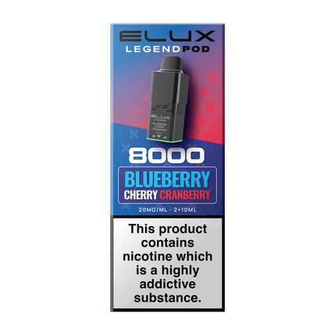 Blueberry Cherry Cranberry Elux Legend 8000 Prefilled Pod + Refill