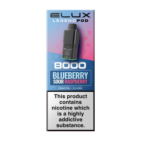 Blueberry Sour Raspberry Elux Legend 8000 Prefilled Pod + Refill