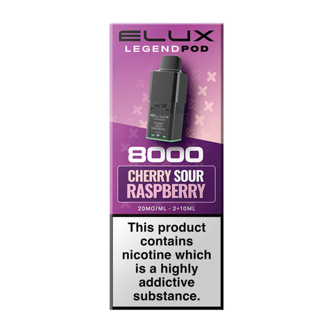 Cherry Sour Raspberry Elux Legend 8000 Prefilled Pod + Refill