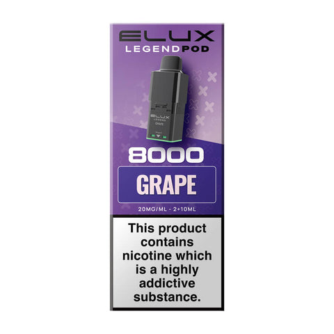 Grape Elux Legend 8000 Prefilled Pod + Refill
