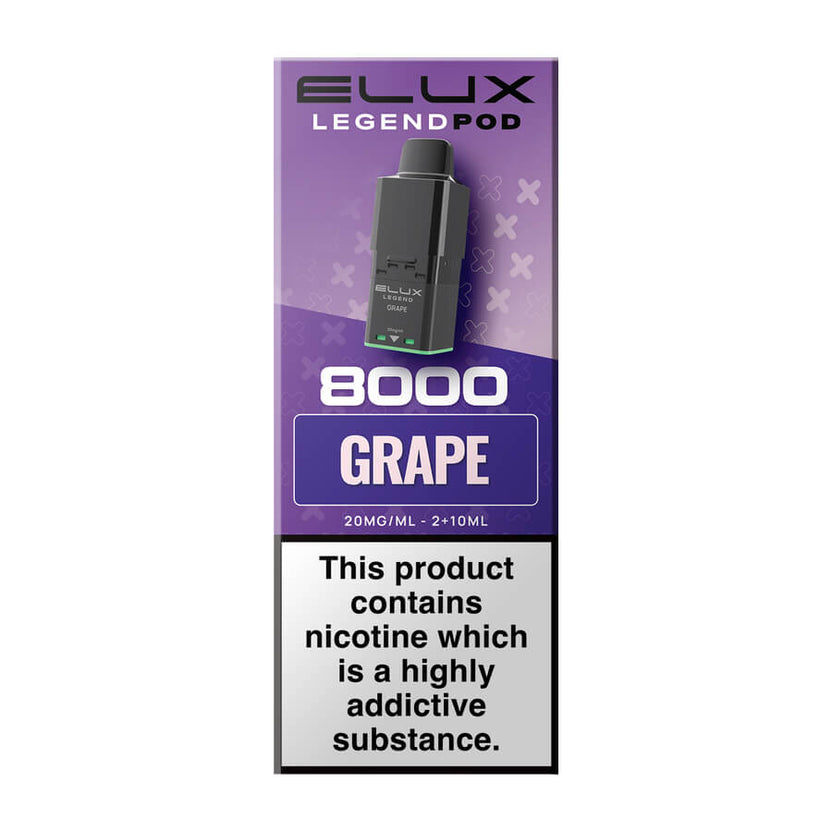 Grape Elux Legend 8000 Prefilled Pod + Refill
