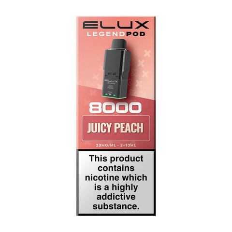 Juicy Peach Elux Legend 8000 Prefilled Pod + Refill