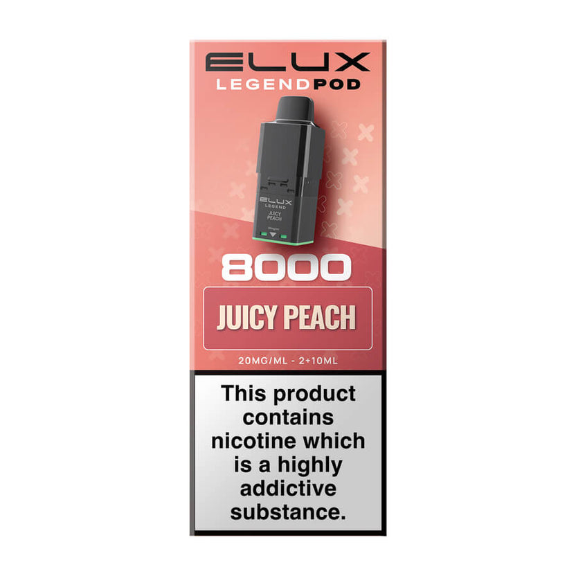 Juicy Peach Elux Legend 8000 Prefilled Pod + Refill