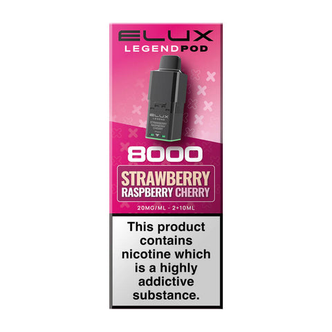 Strawberry Raspberry Cherry Elux Legend 8000 Prefilled Pod + Refill
