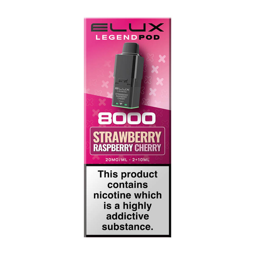 Strawberry Raspberry Cherry Elux Legend 8000 Prefilled Pod + Refill
