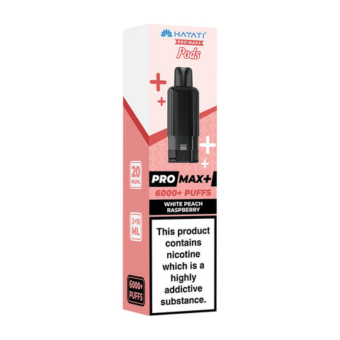 White Peach Raspberry Pro Max Plus 6000 Prefilled Pod + Refill by Hayati