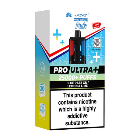 Blue Razz GB / Lemon Lime Pro Ultra Plus 25K Prefilled Pod + Refill by Hayati