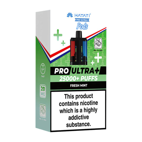 Fresh Mint / Blue Razz & Mint Pro Ultra Plus 25K Prefilled Pod + Refill by Hayati