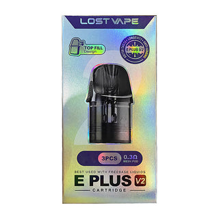 Lost Vape E Plus Cartridge V2 Top Fill Replacement Pods - 3 x 0.3 Ohm