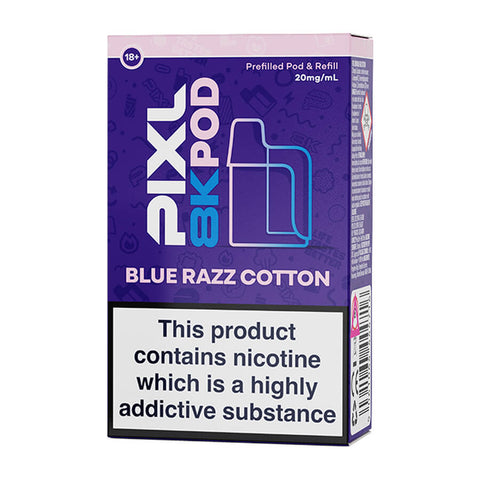 Blue Razz Cotton Pixl 8000 Prefilled Pod + Refill