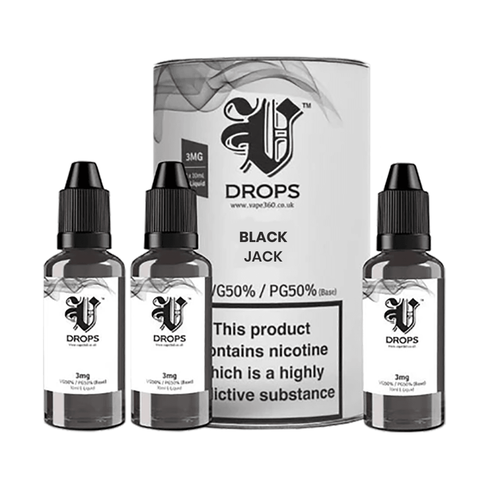 Black Jack 3xE-Liquid by V Drops - White Range | Vape 360 Uk