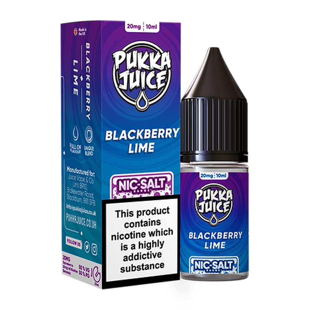 Blackberry Lime Nic Salt E Liquid By Pukka Juice