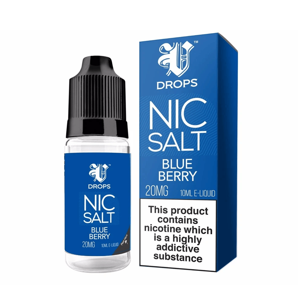 V Drops Rainbow Range 10ml Nic Salt E-Liquid - Blueberry