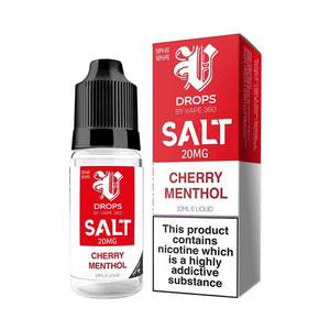Cherry Menthol Nic Salt E-Liquid by V Drops - White Range