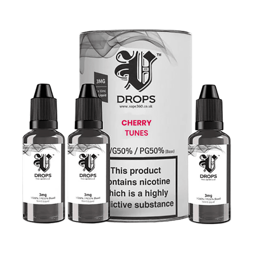 Cherry Tunes 3xE-Liquid by V Drops - White Range