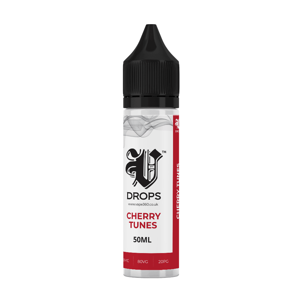 Cherry Tunes 50ml Shortfil E-Liquid - V Drops - White Range