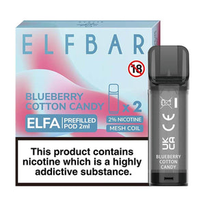 Blueberry Cotton Candy Elfa Prefilled Pods By Elf Bar