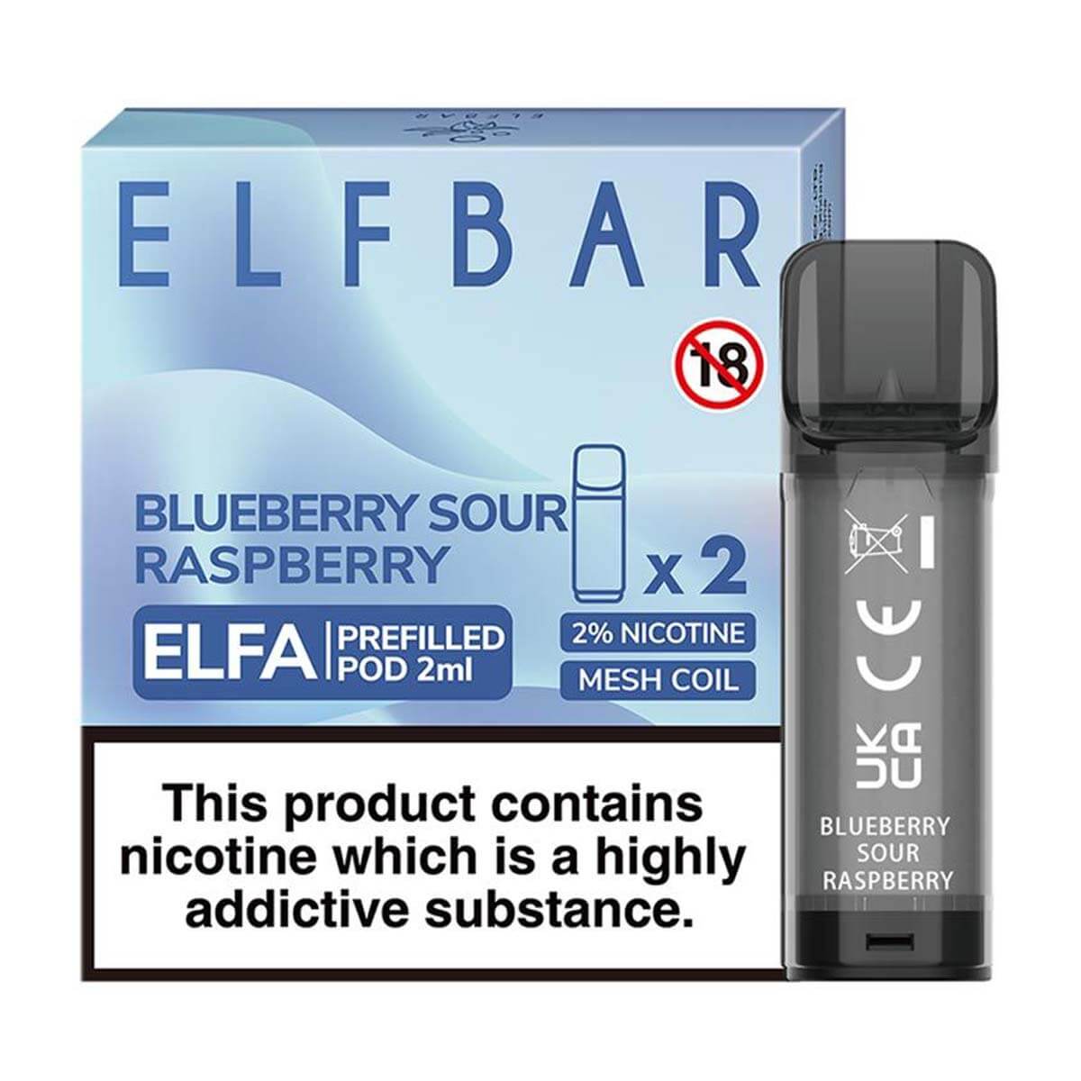 Blueberry Sour Raspberry Elfa Prefilled Pods By Elf Bar