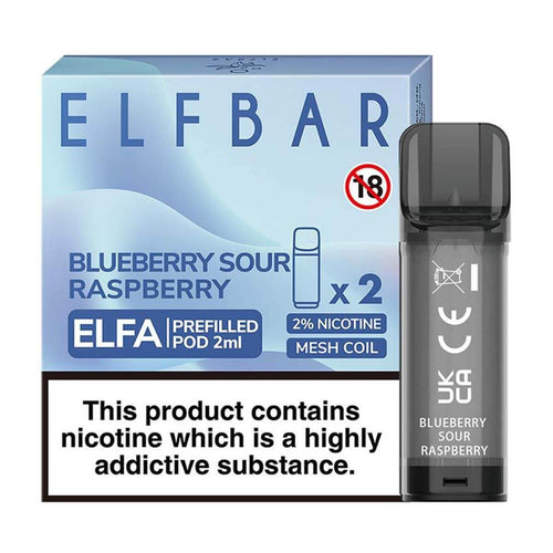 Blueberry Sour Raspberry Elfa Prefilled Pods By Elf Bar