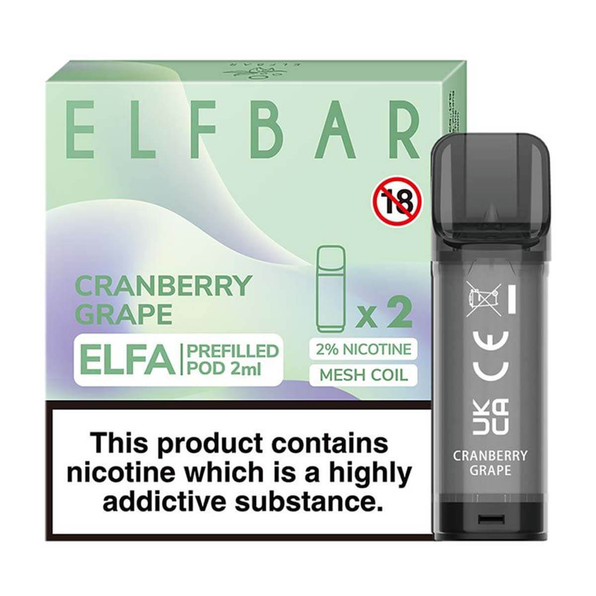 Cranberry Grape Elfa Prefilled Pods By Elf Bar