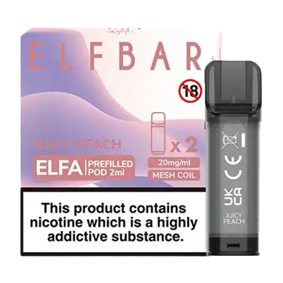 Juicy Peach Elfa Prefilled Pods By Elf Bar