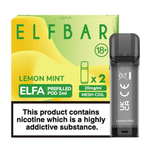 Lemon Mint Elfa Prefilled Pods By Elf Bar