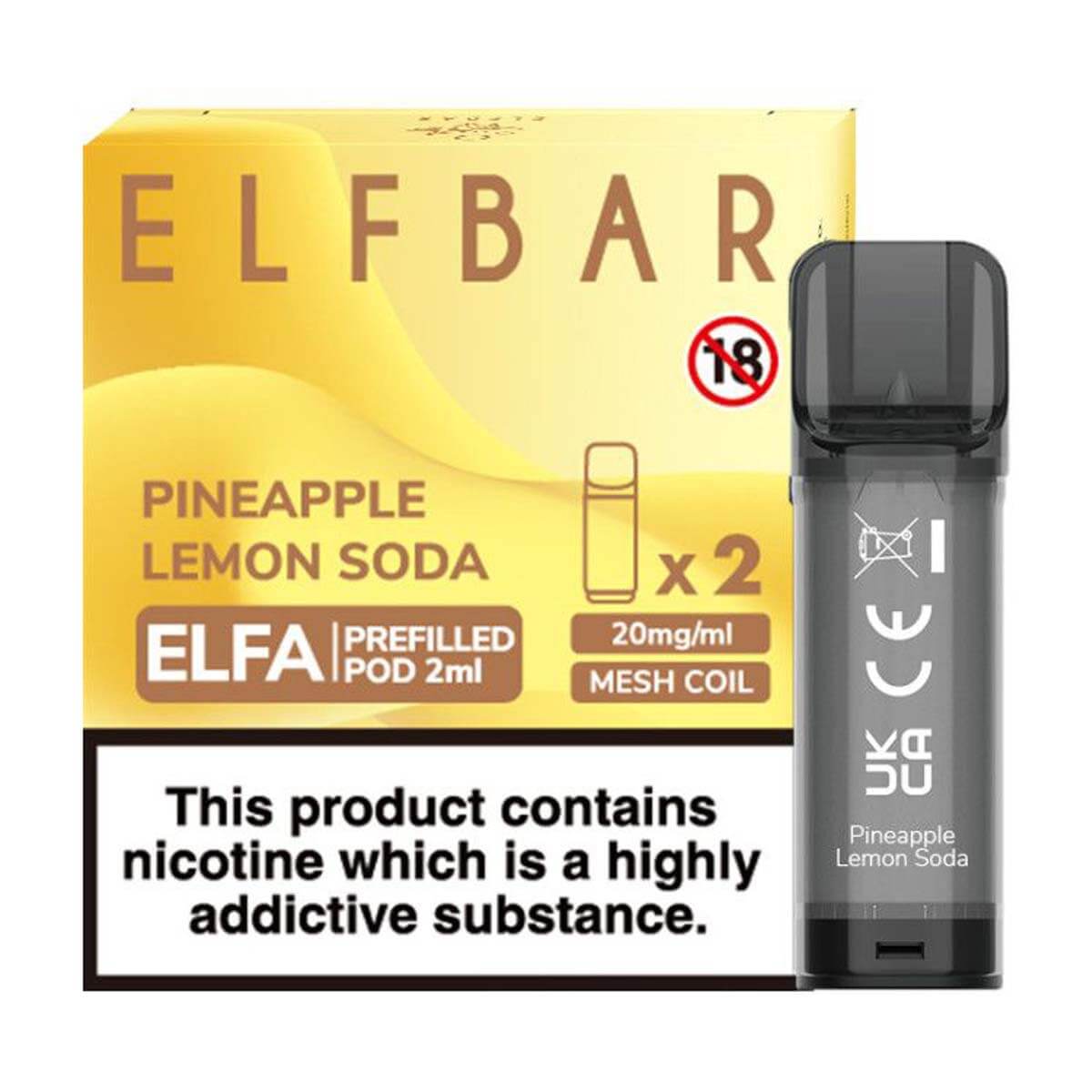 Pineapple Lemon Soda Elfa Prefilled Pods By Elf Bar