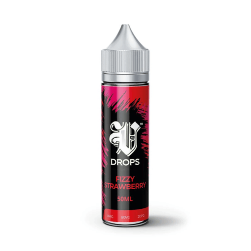 Fizzy Strawberry 50ml Short Fill E-Liquid V Drops - Black Range