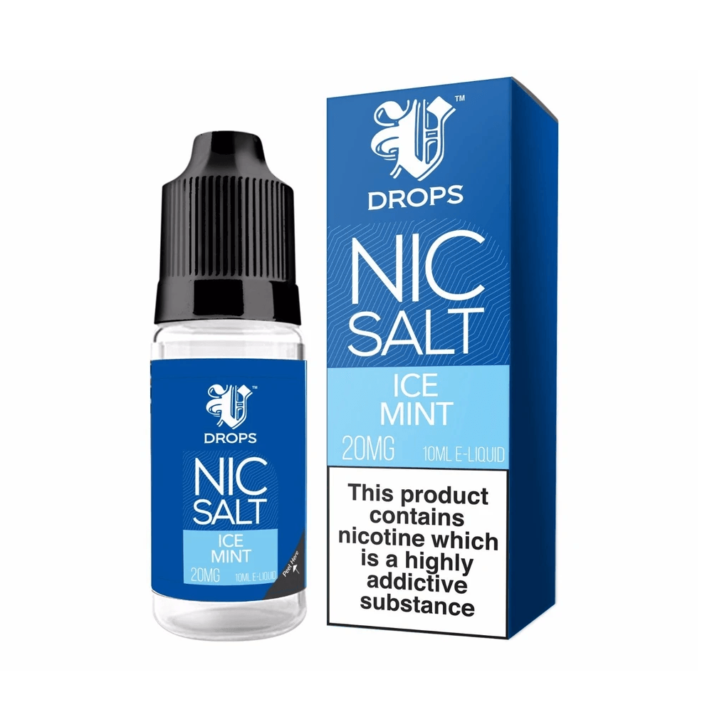 V Drops Rainbow Range 10ml Nic Salt E-Liquid - Icemint