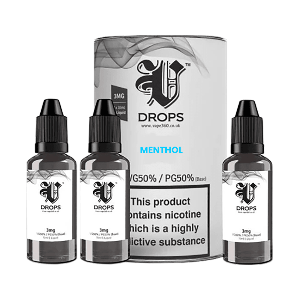 Menthol 3xE-Liquid by V Drops - White Range