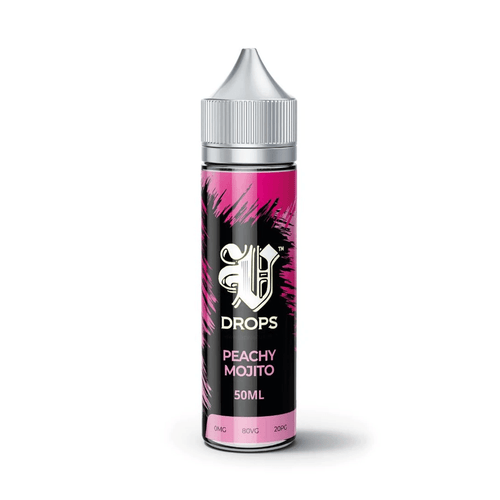 Peachy Mojito 50ml Short Fill E-Liquid V Drops - Black Range