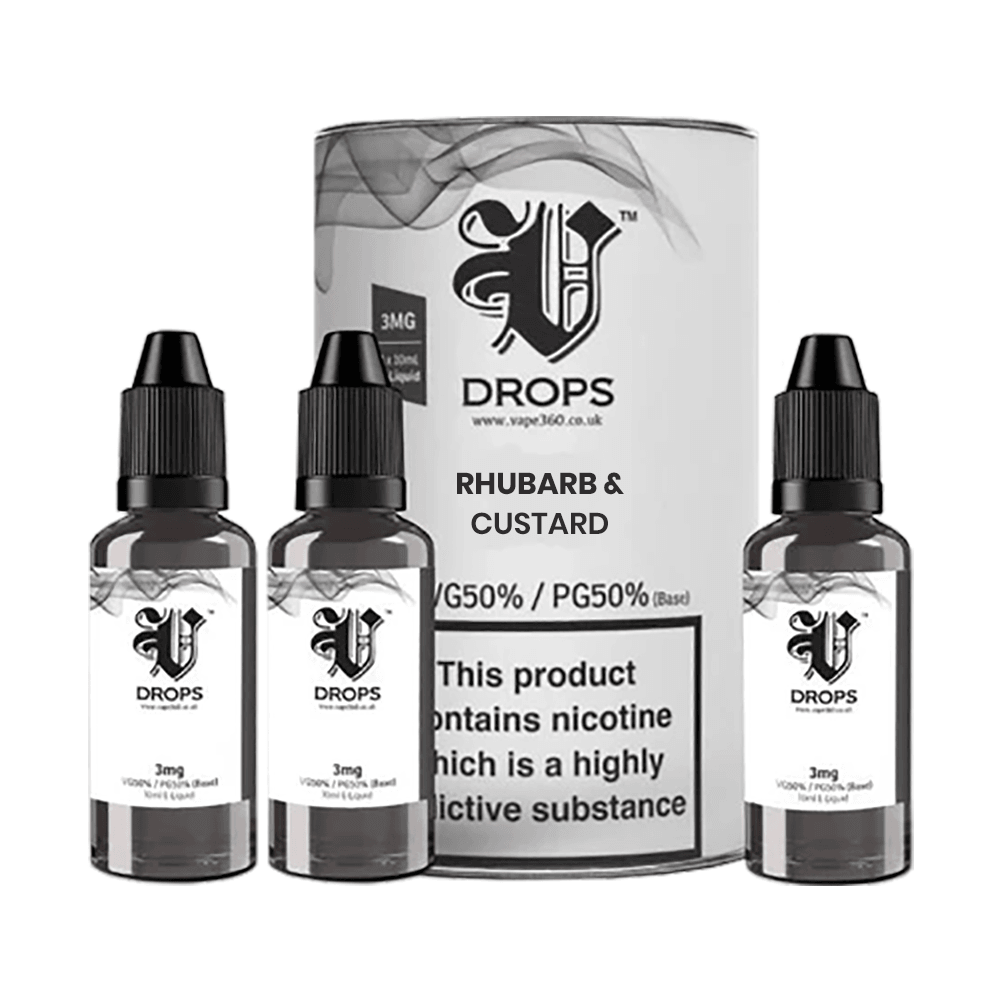 Rhubarb & Custard 3xE-Liquid by V Drops - White Range