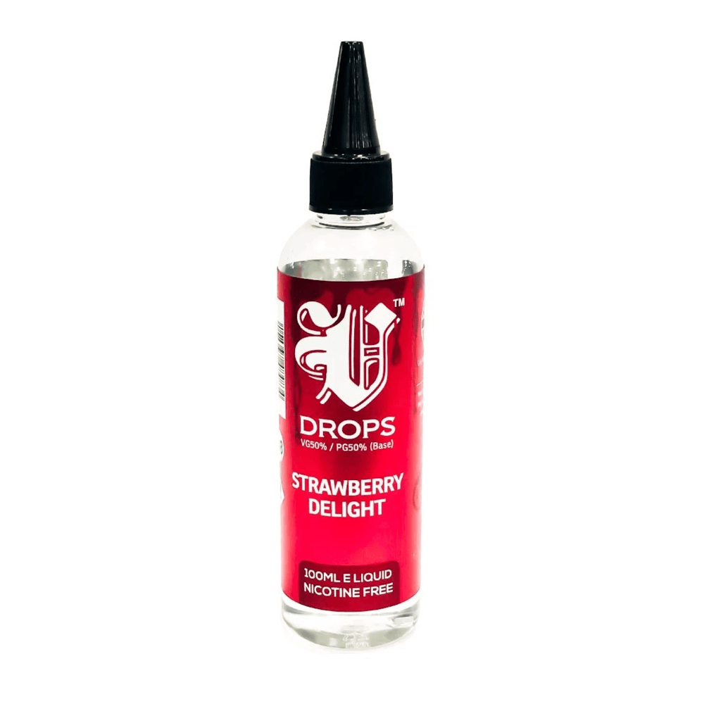 Strawberry Delight 100ml Short Fill E-Liquid V Drops - Rainbow Range