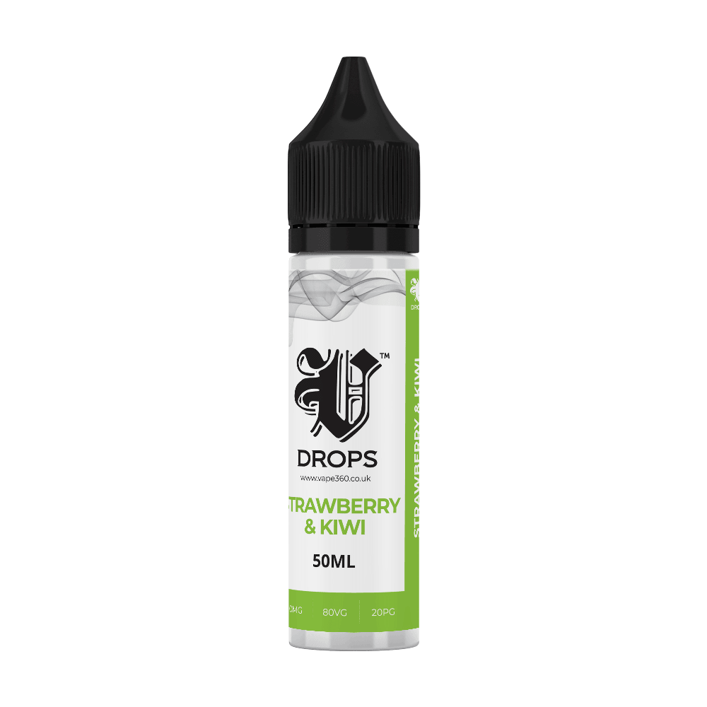 Strawberry & Kiwi 50ml Shortfil E-Liquid - V Drops - White Range