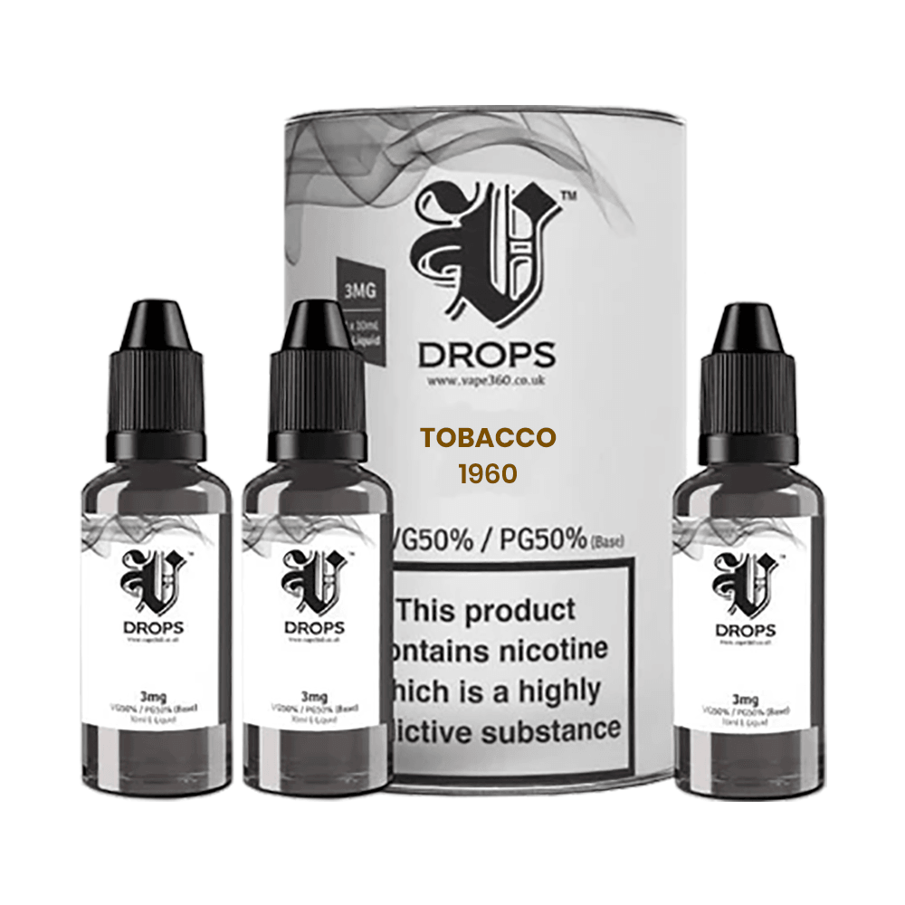 Tobacco 1960 3xE-Liquid by V Drops - White Range