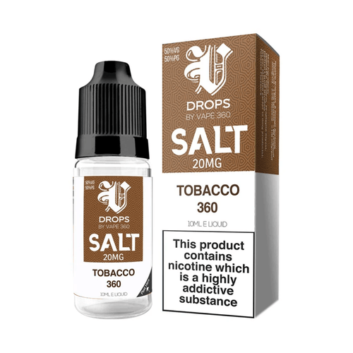 Tobacco 360 Nic Salt E-Liquid by V Drops - White Range
