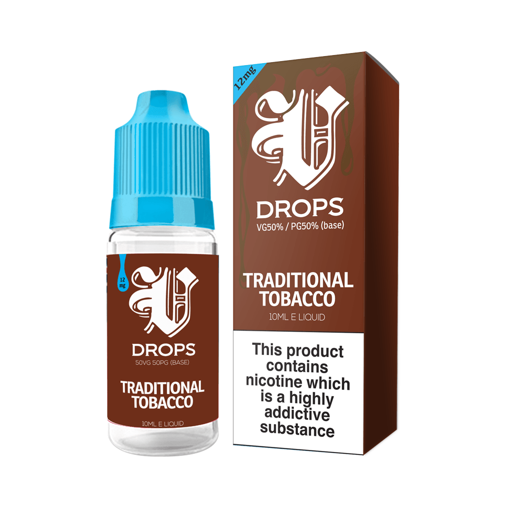 Traditional Tobacco E-Liquid V Drops - Rainbow Range