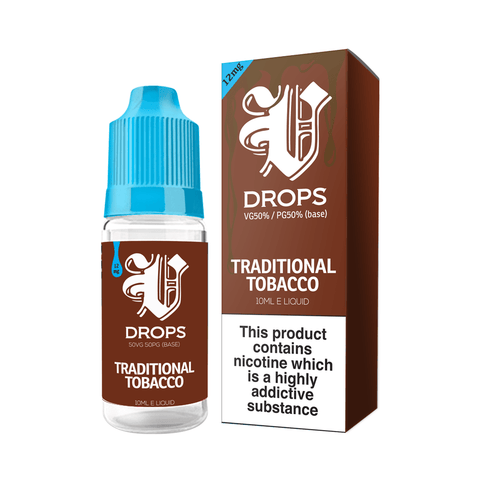Traditional Tobacco E-Liquid V Drops - Rainbow Range
