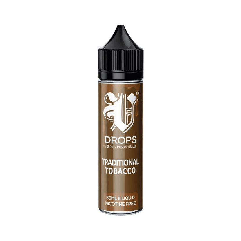 Traditional Tobacco 50ml Short Fill E-Liquid V Drops - Rainbow Range