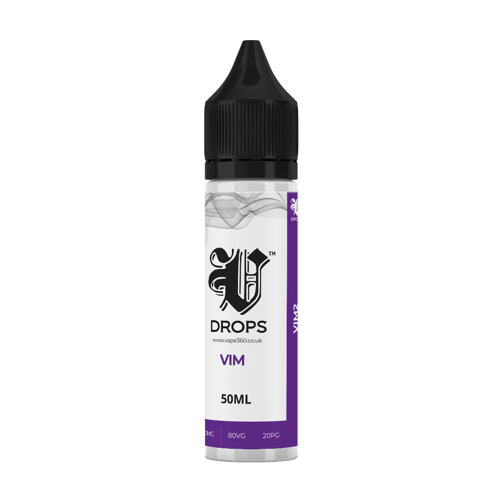 Vim 50ml Shortfil E-Liquid - V Drops - White Range